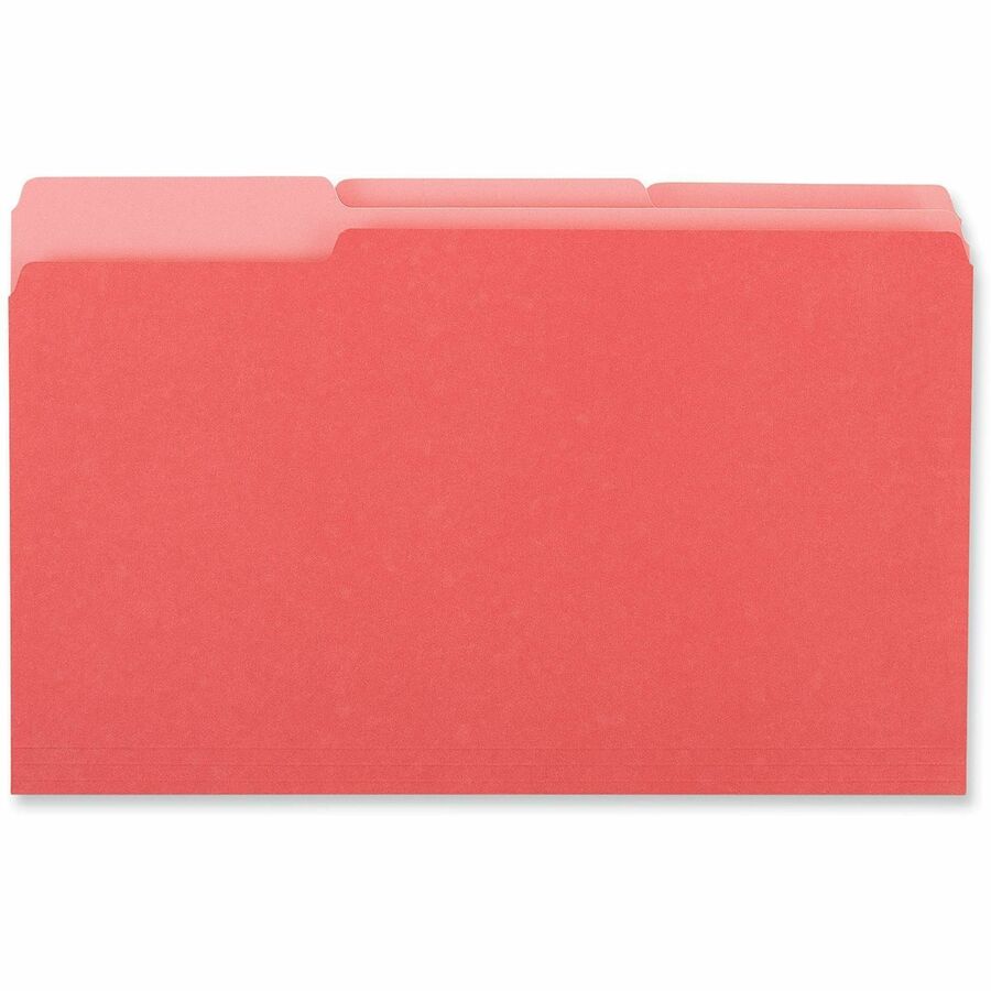 Universal 1/3 Tab Cut Legal Top Tab File Folders, 8 1/2" x 14", Assorted Tab Positions, 11 pt. Stock, Box of 100