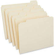 Universal 1/5 Tab Cut Letter Top Tab File Folder, 8.5" x 11", 3/4" Expansion, Assorted Tab Position, 11 pt. Manila, 100/Box