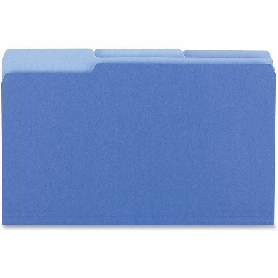 Universal 1/3 Tab Cut Legal Top Tab File Folders, 8 1/2" x 14", Assorted Tab Positions, 11 pt. Stock, Box of 100