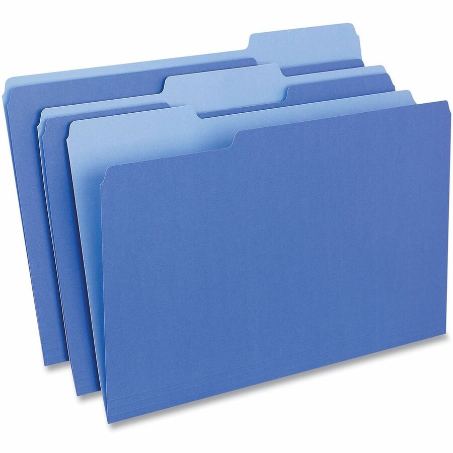 Universal 1/3 Tab Cut Legal Top Tab File Folders, 8 1/2" x 14", Assorted Tab Positions, 11 pt. Stock, Box of 100