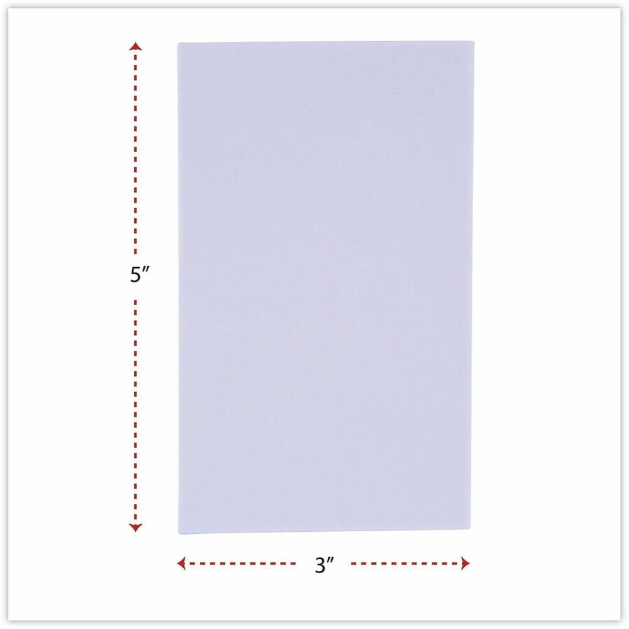 1 Subject(s) - 100 Sheets - Plain - Glued - Unruled Front Ruling - 16 lb Basis Weight - 5" Height x 3" Width - White Paper - 180 / Carton