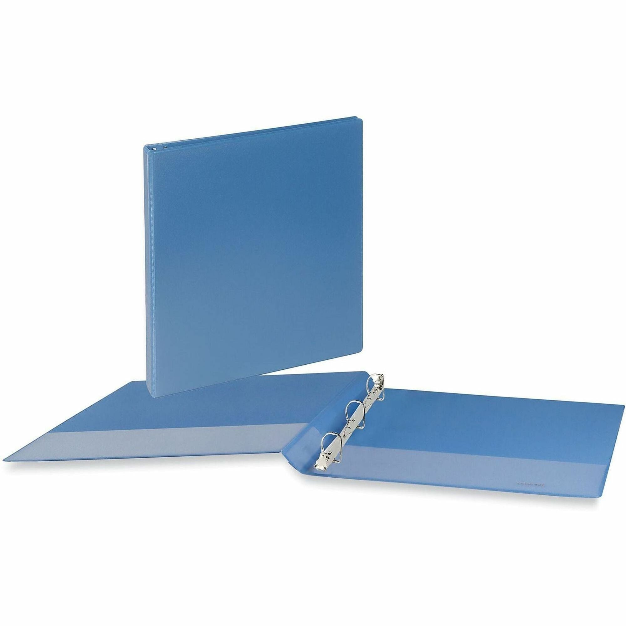 1" Binder Capacity - Letter - 8 1/2" x 11" Sheet Size - 220 Sheet Capacity - 3 Ring(s) - Fastener(s): Ring - Pocket(s): 2, Inside Front & Back - Polypropylene - Light Blue - Non-stick - 1 Each