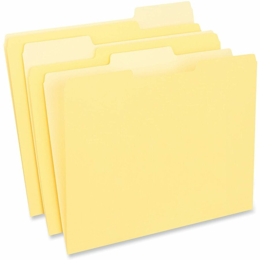 Universal 1/3 Tab Cut Letter Top Tab File Folders, 8.5" x 11", Assorted Tab Position, 11 pt. Stock, Box of 100