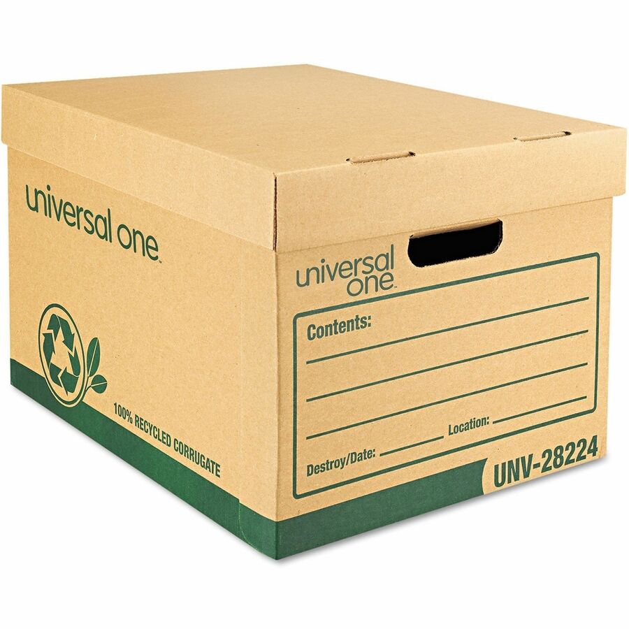 Universal Storage Case - Internal Dimensions: 12" Width x 15" Depth x 10.25" Height - Media Size Supported: Letter, Legal - Lift-off Closure - Heavy Duty - Stackable - Corrugated Fiberboard - Kraft, Green - For Box File - 12 / Carton