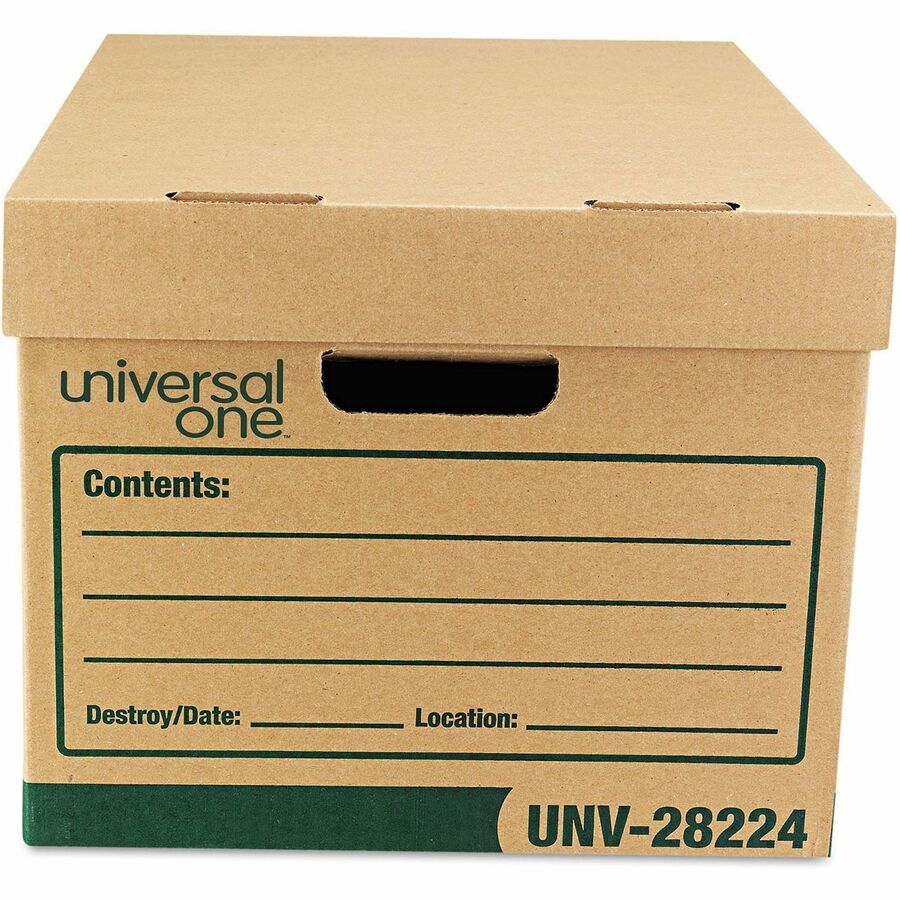 Universal Storage Case - Internal Dimensions: 12" Width x 15" Depth x 10.25" Height - Media Size Supported: Letter, Legal - Lift-off Closure - Heavy Duty - Stackable - Corrugated Fiberboard - Kraft, Green - For Box File - 12 / Carton