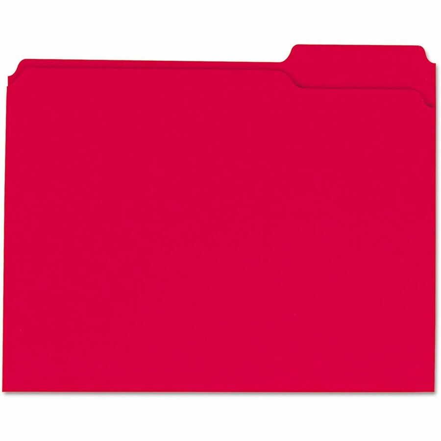 Universal 1/3 Tab Cut Letter Top Tab File Folders, 8.5" x 11", 1" Expansion, Assorted Tab Positions, 11 pt. Stock, Box of 100