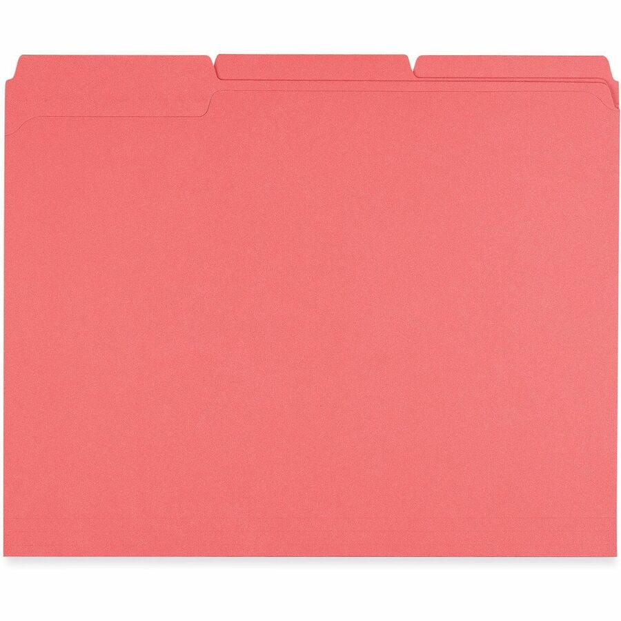 Universal 1/3 Tab Cut Letter Top Tab File Folders, 8.5" x 11", 1" Expansion, Assorted Tab Positions, 11 pt. Stock, Box of 100