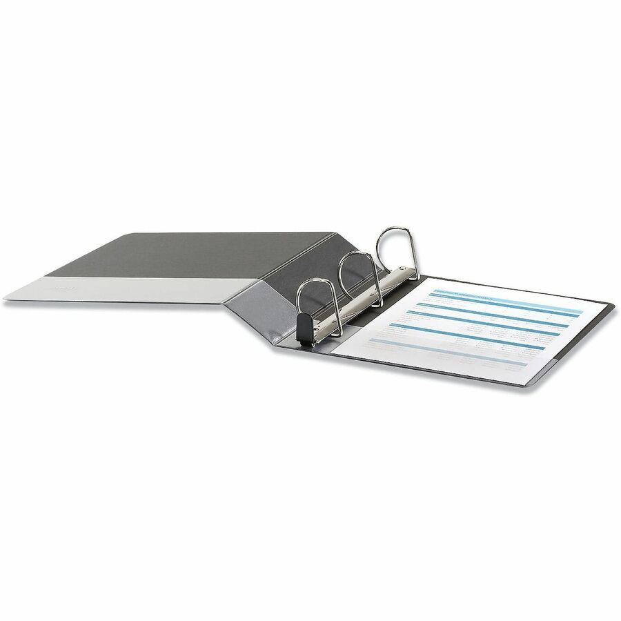 2" Binder Capacity - Letter - 8 1/2" x 11" Sheet Size - 565 Sheet Capacity - 3 Ring(s) - Fastener(s): Ring - Pocket(s): 2, Inside Front & Back - Polypropylene - Black - Non-stick - 1 Each