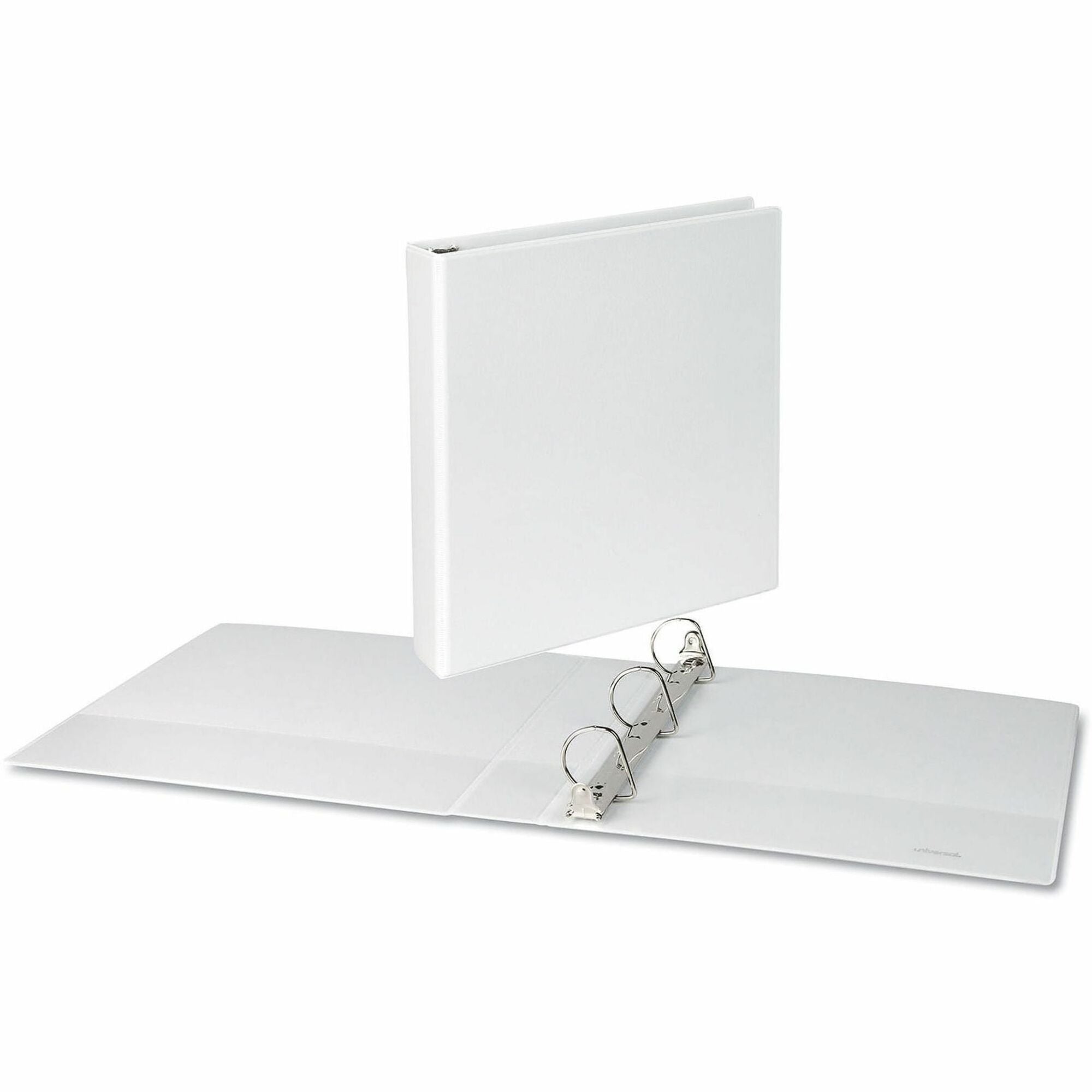 1 1/2" Binder Capacity - Letter - 8 1/2" x 11" Sheet Size - 375 Sheet Capacity - 3 Ring(s) - Fastener(s): Ring - Pocket(s): 2, Inside Front & Back - Polypropylene - White - Non-stick - 1 Each