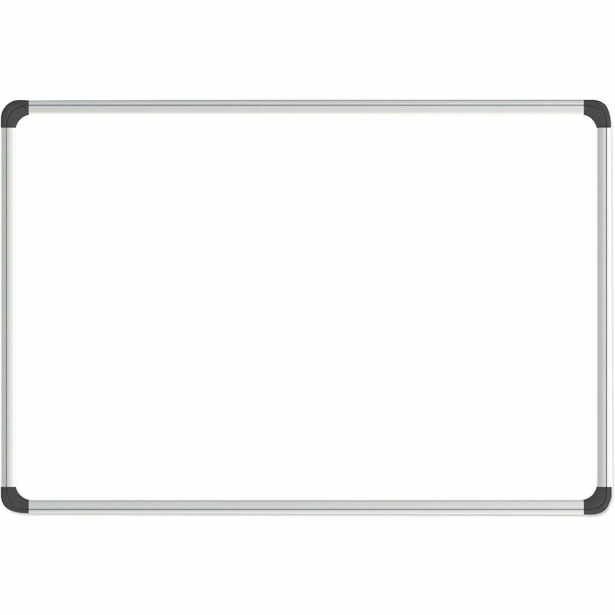 Universal Dry Erase Board - 48" (4 ft) Width x 36" (3 ft) Height - White Steel Surface - Satin Aluminum Frame - Magnetic - 1 Each