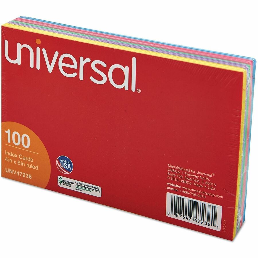 4" Width x 6" LengthRecycled - Ruled - 100 / Pack