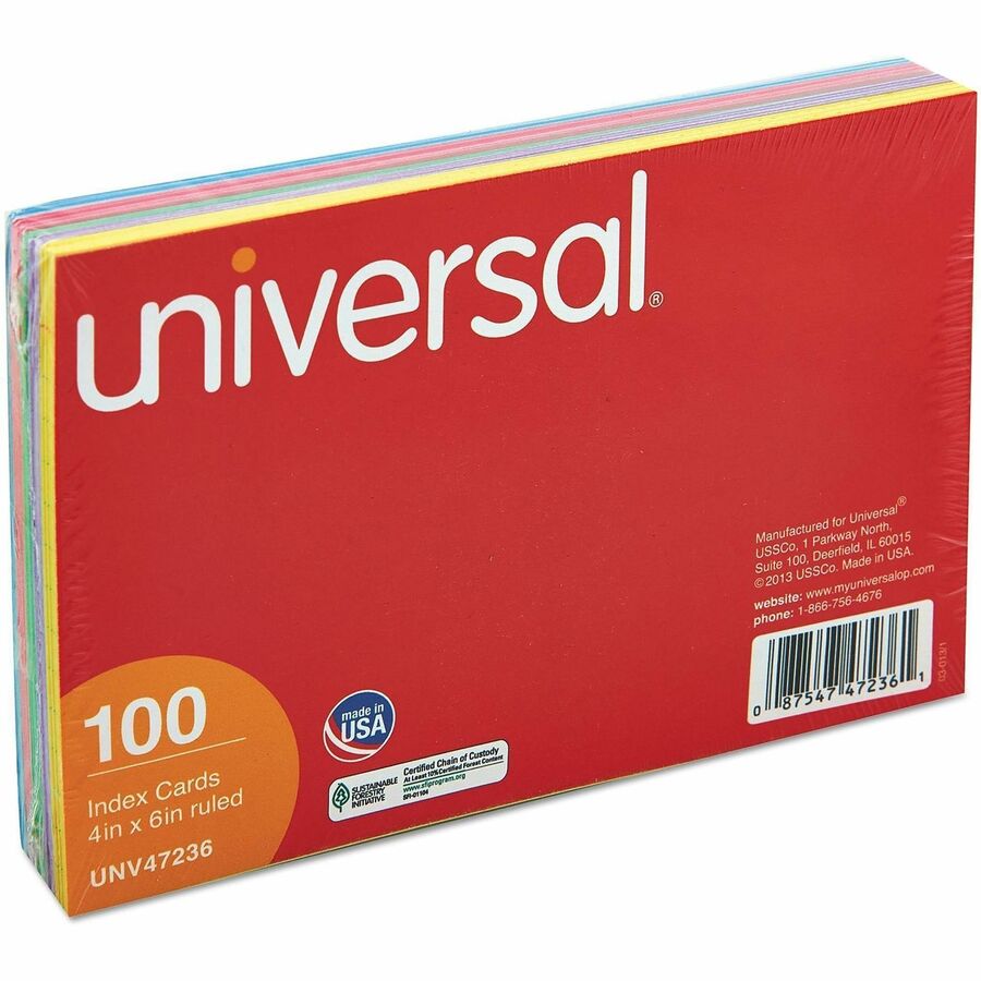 4" Width x 6" LengthRecycled - Ruled - 100 / Pack