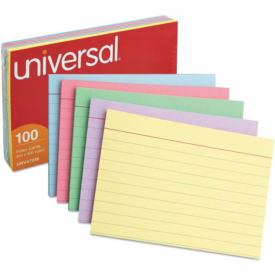 4" Width x 6" LengthRecycled - Ruled - 100 / Pack