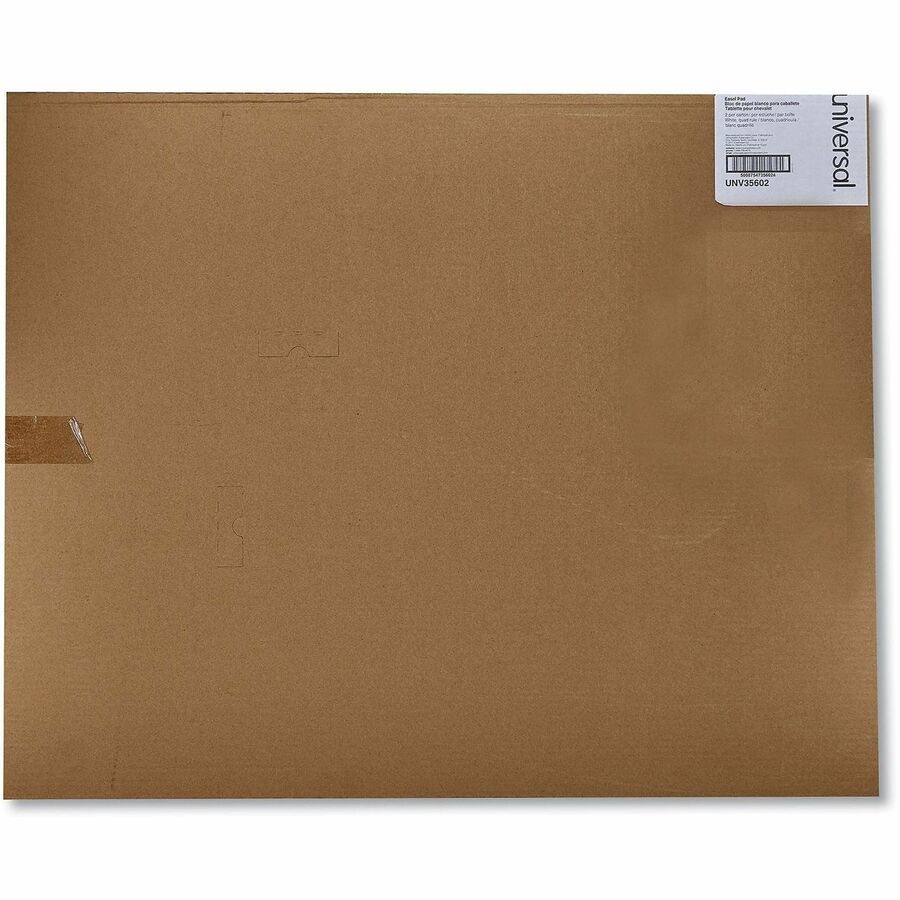 Universal Easel Pad - 1 Subject(s) - 50 Sheets - Tape Bound - Quad Ruled Front Ruling - 3 Hole(s) - 18 lb Basis Weight - 34" Height x 27" Width - White Paper - Chipboard Cover - 2 / Carton