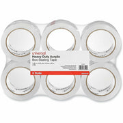 54.60 yd Length x 1.88" Width x 3 mil Thickness - 3" Core - Clear - Acrylic - Plastic Backing - 6 / Pack
