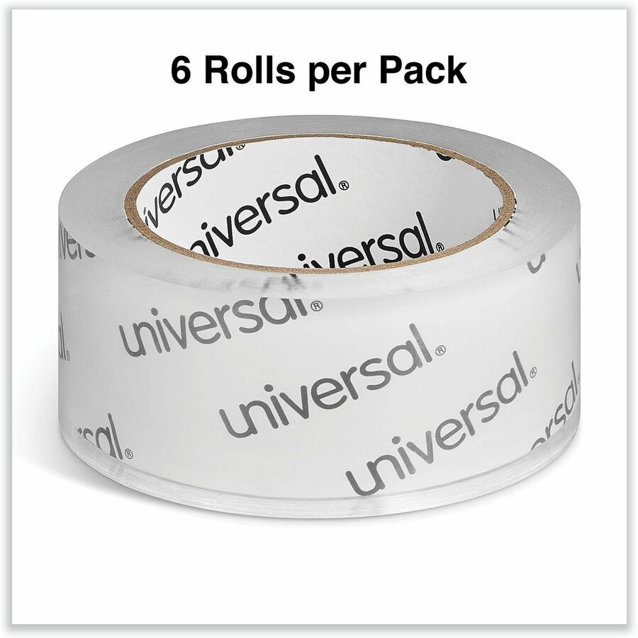54.60 yd Length x 1.88" Width x 3 mil Thickness - 3" Core - Clear - Acrylic - Plastic Backing - 6 / Pack