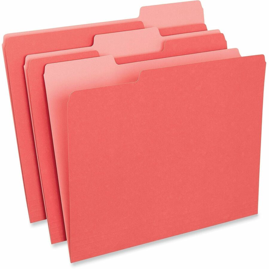 Universal 1/3 Tab Cut Letter Top Tab File Folders, 8.5" x 11", Assorted Tab Position, 11 pt. Stock, Box of 100