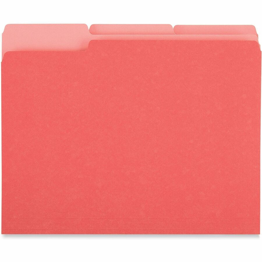 Universal 1/3 Tab Cut Letter Top Tab File Folders, 8.5" x 11", Assorted Tab Position, 11 pt. Stock, Box of 100
