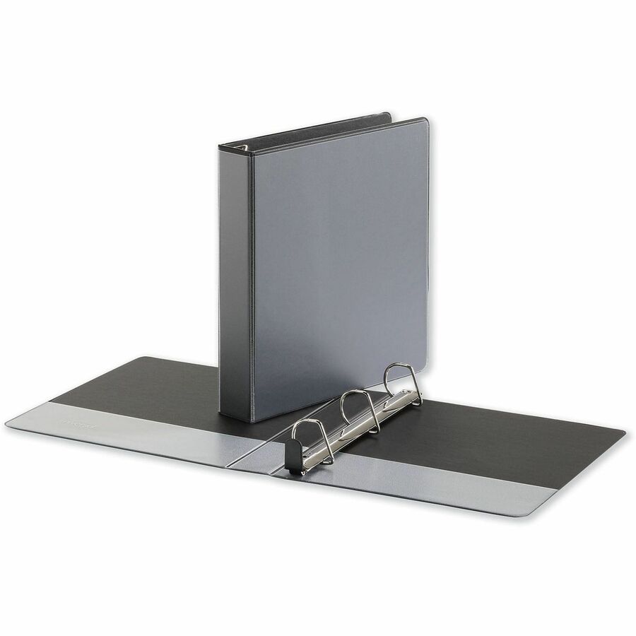 1 1/2" Binder Capacity - Letter - 8 1/2" x 11" Sheet Size - 400 Sheet Capacity - 3 Ring(s) - Fastener(s): Ring - Pocket(s): 2, Inside Front & Back - Polypropylene - Black - Non-stick - 1 Each