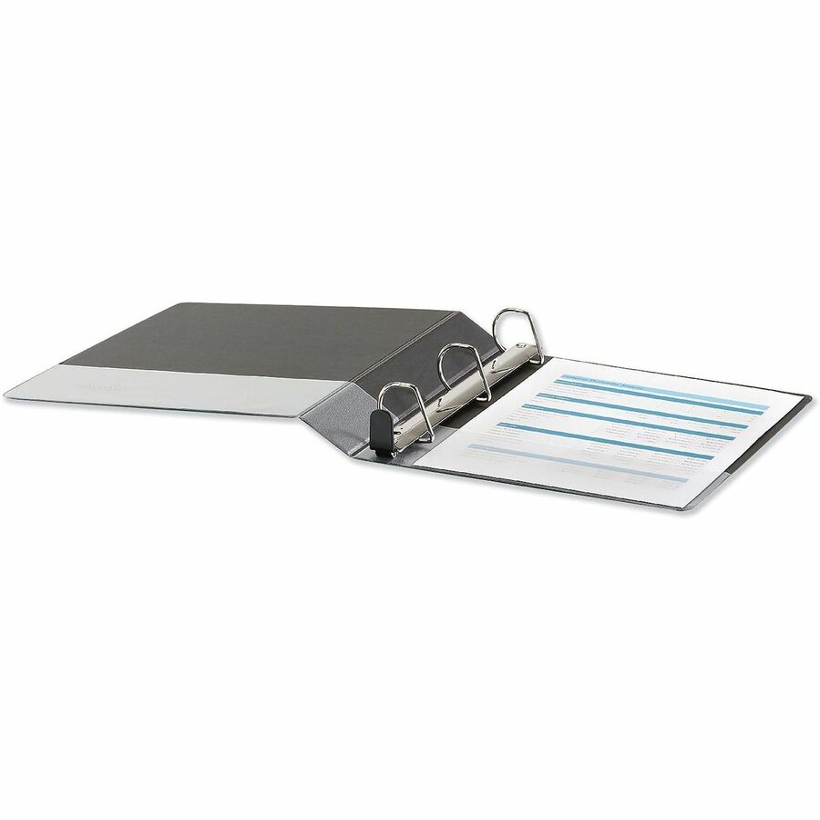 1 1/2" Binder Capacity - Letter - 8 1/2" x 11" Sheet Size - 400 Sheet Capacity - 3 Ring(s) - Fastener(s): Ring - Pocket(s): 2, Inside Front & Back - Polypropylene - Black - Non-stick - 1 Each