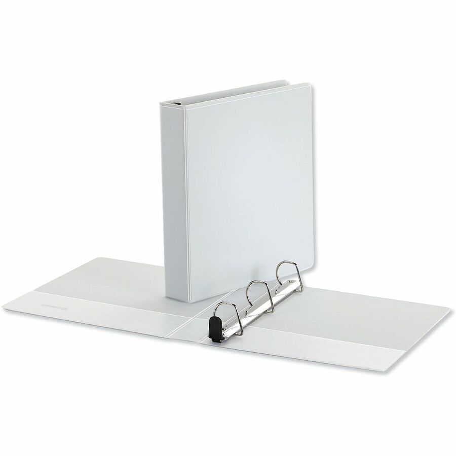 1 1/2" Binder Capacity - Letter - 8 1/2" x 11" Sheet Size - 400 Sheet Capacity - 3 Ring(s) - Fastener(s): Ring - Pocket(s): 2, Inside Front & Back - Polypropylene - White - Non-stick - 1 Each