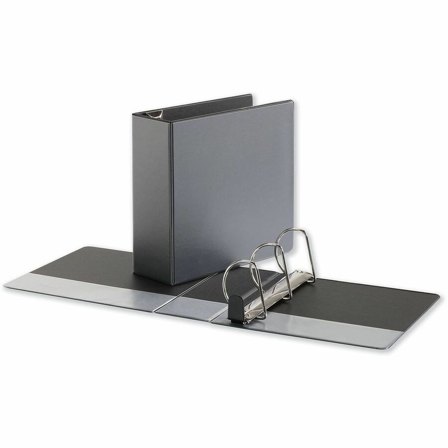 4" Binder Capacity - Letter - 8 1/2" x 11" Sheet Size - 880 Sheet Capacity - 3 Ring(s) - Fastener(s): Ring - Pocket(s): 2, Inside Front & Back - Polypropylene - Black - Non-stick - 1 Each