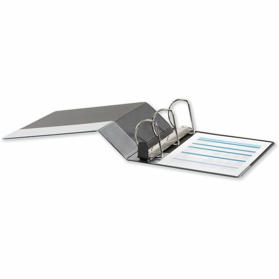 4" Binder Capacity - Letter - 8 1/2" x 11" Sheet Size - 880 Sheet Capacity - 3 Ring(s) - Fastener(s): Ring - Pocket(s): 2, Inside Front & Back - Polypropylene - Black - Non-stick - 1 Each