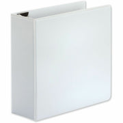 4" Binder Capacity - Letter - 8 1/2" x 11" Sheet Size - 880 Sheet Capacity - 3 Ring(s) - Fastener(s): Ring - Pocket(s): 2, Inside Front & Back - Polypropylene - White - Non-stick - 1 Each