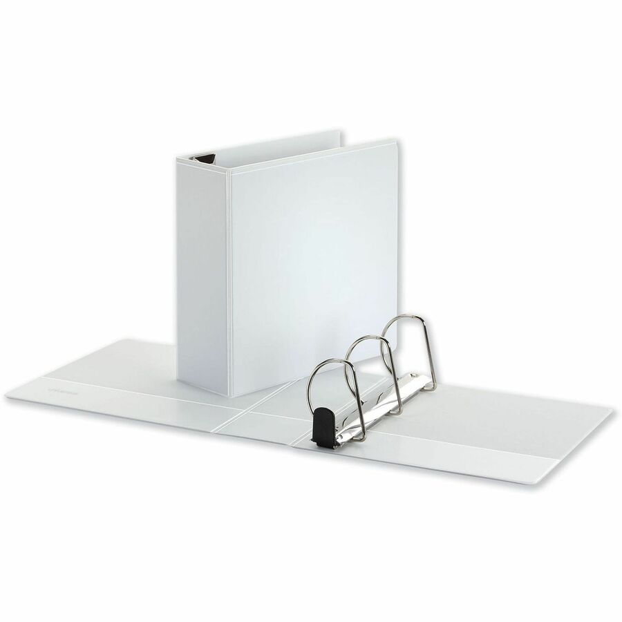 4" Binder Capacity - Letter - 8 1/2" x 11" Sheet Size - 880 Sheet Capacity - 3 Ring(s) - Fastener(s): Ring - Pocket(s): 2, Inside Front & Back - Polypropylene - White - Non-stick - 1 Each