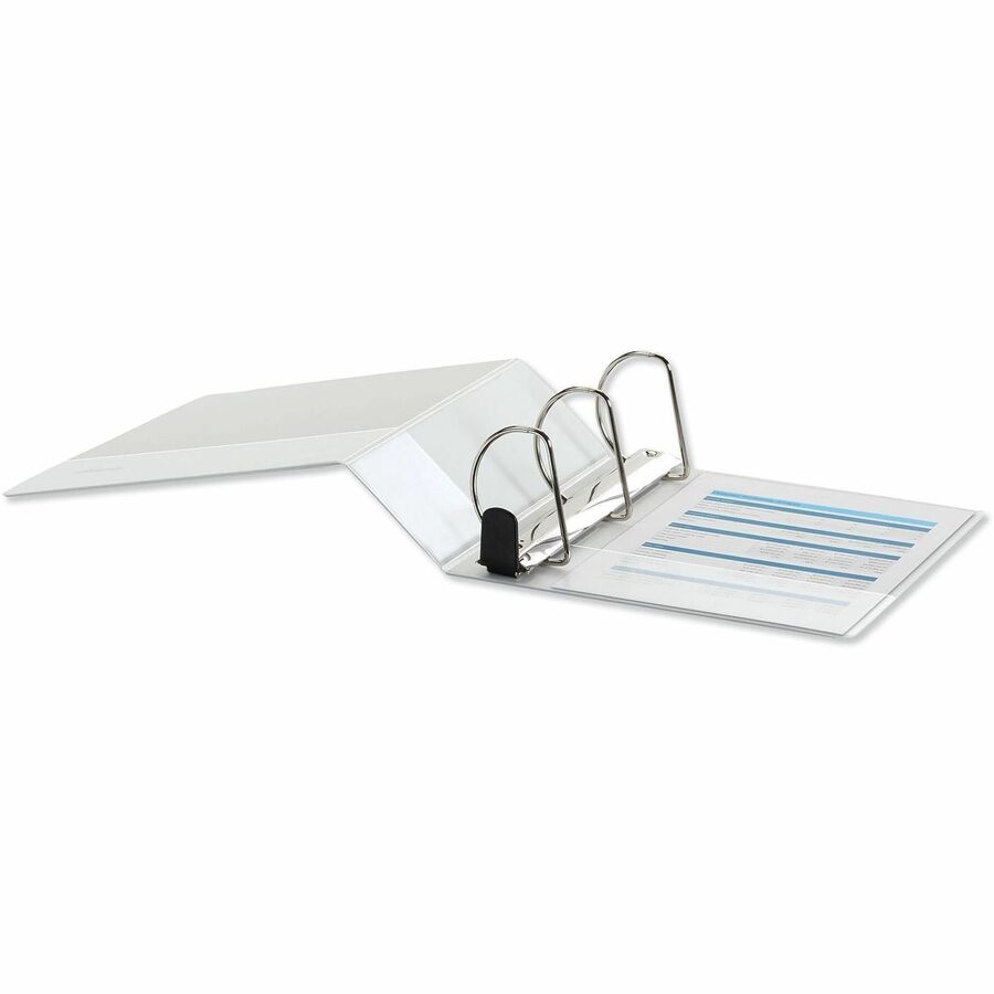 4" Binder Capacity - Letter - 8 1/2" x 11" Sheet Size - 880 Sheet Capacity - 3 Ring(s) - Fastener(s): Ring - Pocket(s): 2, Inside Front & Back - Polypropylene - White - Non-stick - 1 Each
