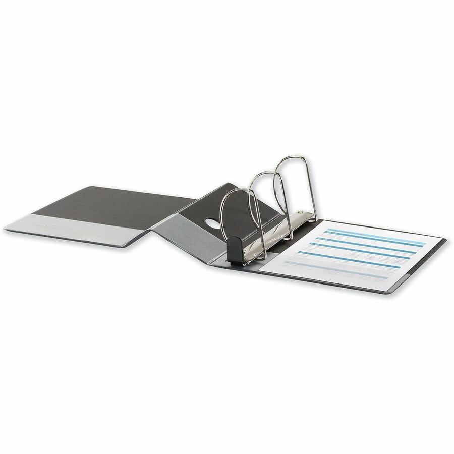 5" Binder Capacity - Letter - 8 1/2" x 11" Sheet Size - 1050 Sheet Capacity - 3 Ring(s) - Fastener(s): Ring - Pocket(s): 2, Inside Front & Back - Polypropylene - Black - Non-stick - 1 Each