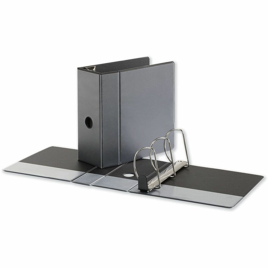 5" Binder Capacity - Letter - 8 1/2" x 11" Sheet Size - 1050 Sheet Capacity - 3 Ring(s) - Fastener(s): Ring - Pocket(s): 2, Inside Front & Back - Polypropylene - Black - Non-stick - 1 Each