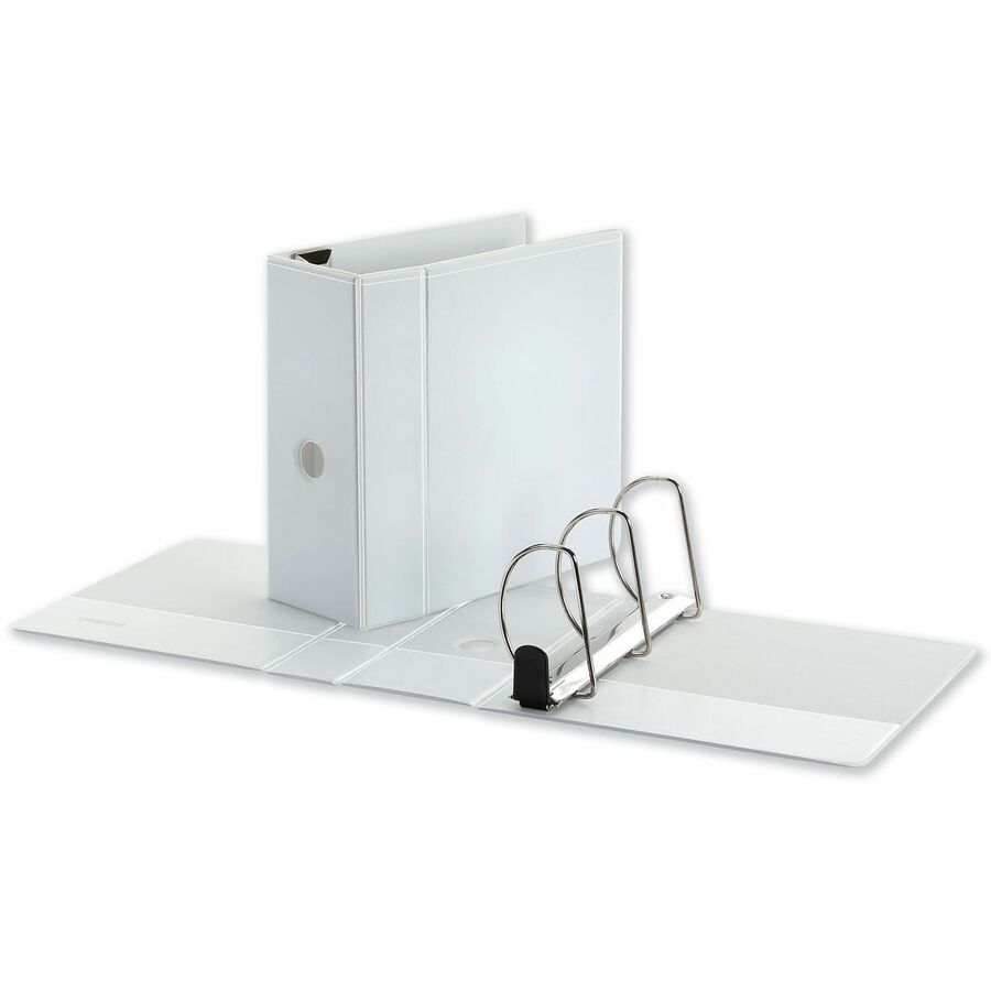 5" Binder Capacity - Letter - 8 1/2" x 11" Sheet Size - 1050 Sheet Capacity - 3 Ring(s) - Fastener(s): Ring - Pocket(s): 2, Inside Front & Back - Polypropylene - White - Non-stick - 1 Each