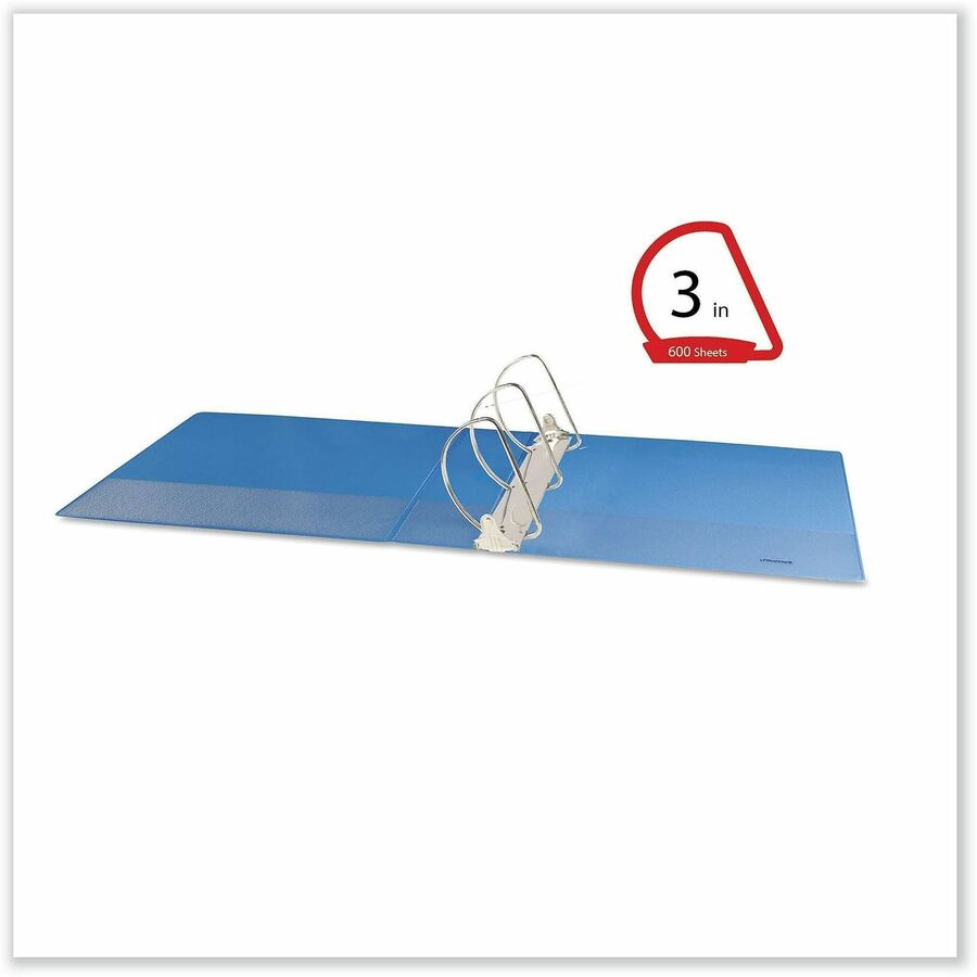 3" Binder Capacity - Letter - 8 1/2" x 11" Sheet Size - 600 Sheet Capacity - 3 Ring(s) - Fastener(s): Ring - Pocket(s): 2, Inside Front & Back - Polypropylene - Light Blue - Non-stick - 1 Each