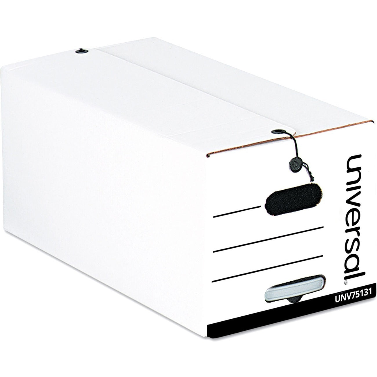 Internal Dimensions: 15" Width x 24" Depth x 10" Height - Media Size Supported: Legal - Flap, String/Button Closure - Medium Duty - Stackable - Corrugated Fiberboard - White - For Box File - 12 / Carton