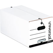 Internal Dimensions: 15" Width x 24" Depth x 10" Height - Media Size Supported: Legal - Flap, String/Button Closure - Medium Duty - Stackable - Corrugated Fiberboard - White - For Box File - 12 / Carton