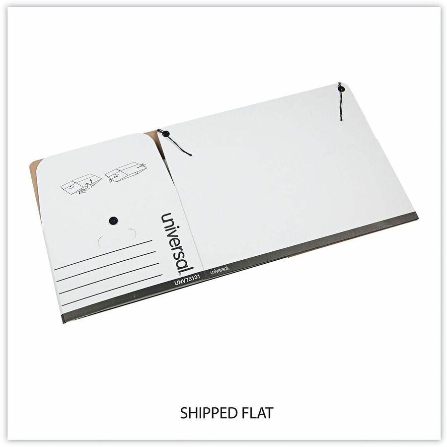 Internal Dimensions: 15" Width x 24" Depth x 10" Height - Media Size Supported: Legal - Flap, String/Button Closure - Medium Duty - Stackable - Corrugated Fiberboard - White - For Box File - 12 / Carton