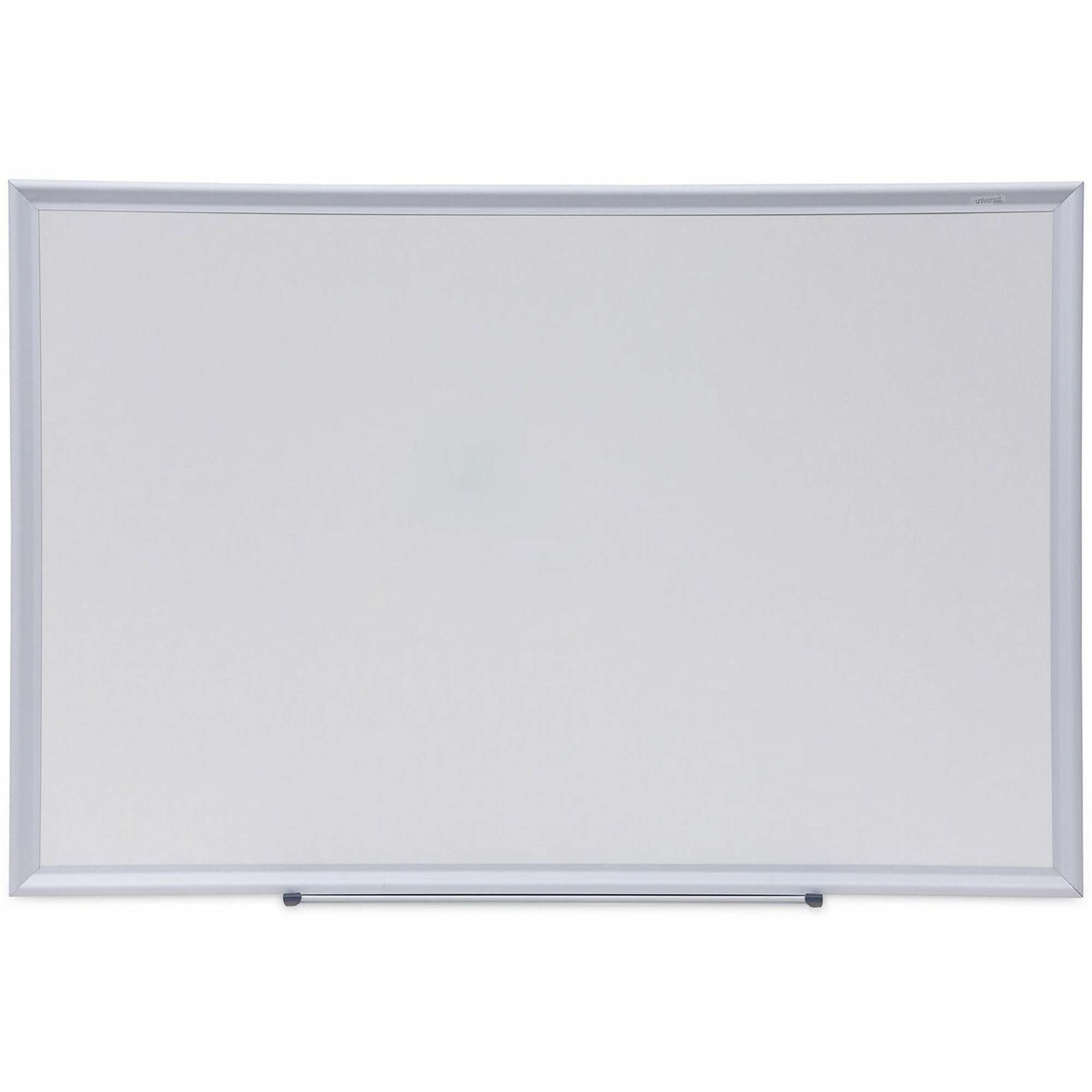 36" (3 ft) Width x 24" (2 ft) Height - White Melamine Surface - Satin Aluminum Frame - 1 Each