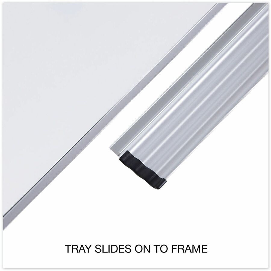 48" (4 ft) Width x 36" (3 ft) Height - White Melamine Surface - Satin Aluminum Frame - 1 Each