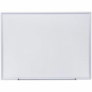 48" (4 ft) Width x 36" (3 ft) Height - White Melamine Surface - Satin Aluminum Frame - 1 Each