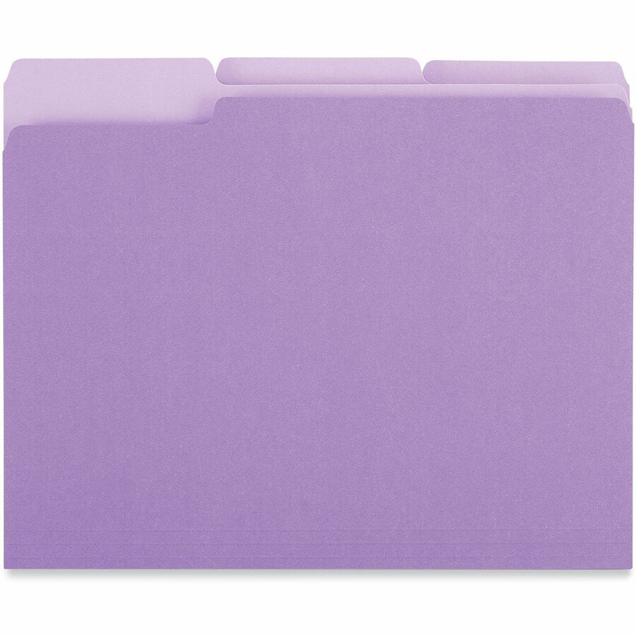 Universal 1/3 Tab Cut Letter Top Tab File Folders, 8.5" x 11", Assorted Tab Positions, 11 pt. Stock, Box of 100