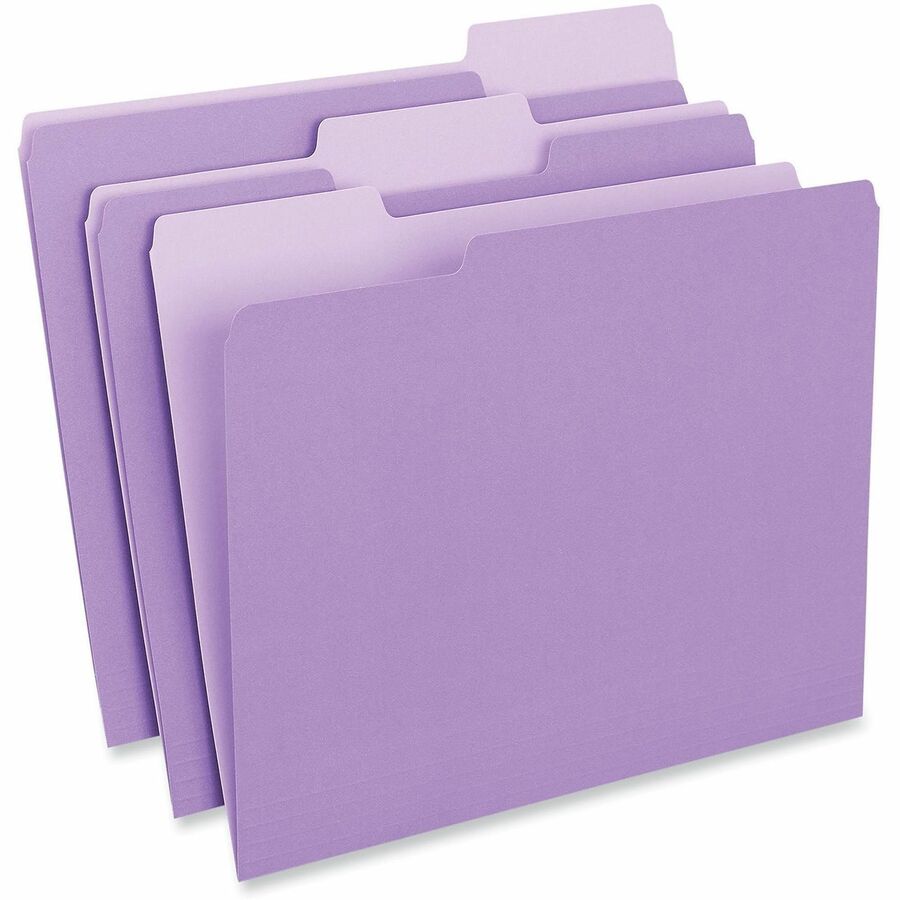 Universal 1/3 Tab Cut Letter Top Tab File Folders, 8.5" x 11", Assorted Tab Positions, 11 pt. Stock, Box of 100