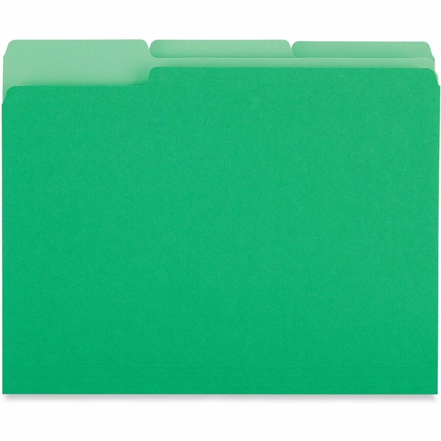 Universal 1/3 Tab Cut Letter Top Tab File Folder, 8.5" x 11", Assorted Tab Position, 11 pt. Stock, Box of 100
