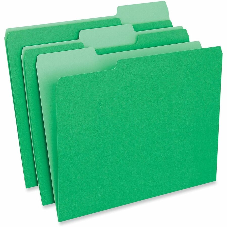 Universal 1/3 Tab Cut Letter Top Tab File Folder, 8.5" x 11", Assorted Tab Position, 11 pt. Stock, Box of 100