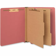 Universal Straight Tab Cut Letter Classification Folder - 8 1/2" x 11" - 2" Expansion - 6 Fastener(s) - 2" Fastener Capacity - End Tab Location - 2 Divider(s) - Bright Red - 10 Box