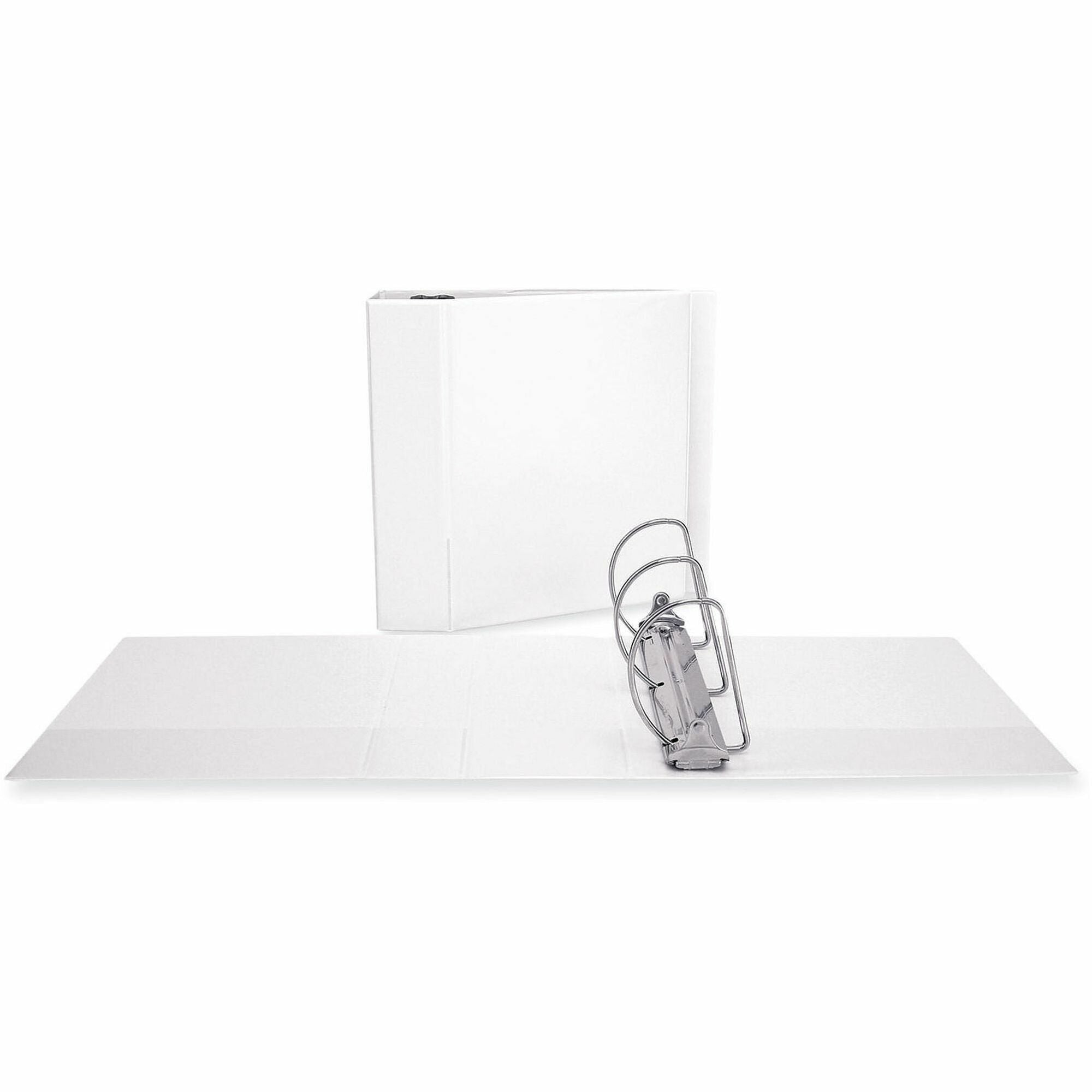 5" Binder Capacity - Letter - 8 1/2" x 11" Sheet Size - 950 Sheet Capacity - 3 Ring(s) - Fastener(s): Ring - Pocket(s): 2, Inside Front & Back - Polypropylene - White - Non-stick - 1 Each
