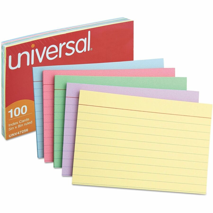 5" Width x 8" LengthRecycled - Ruled - 100 / Pack