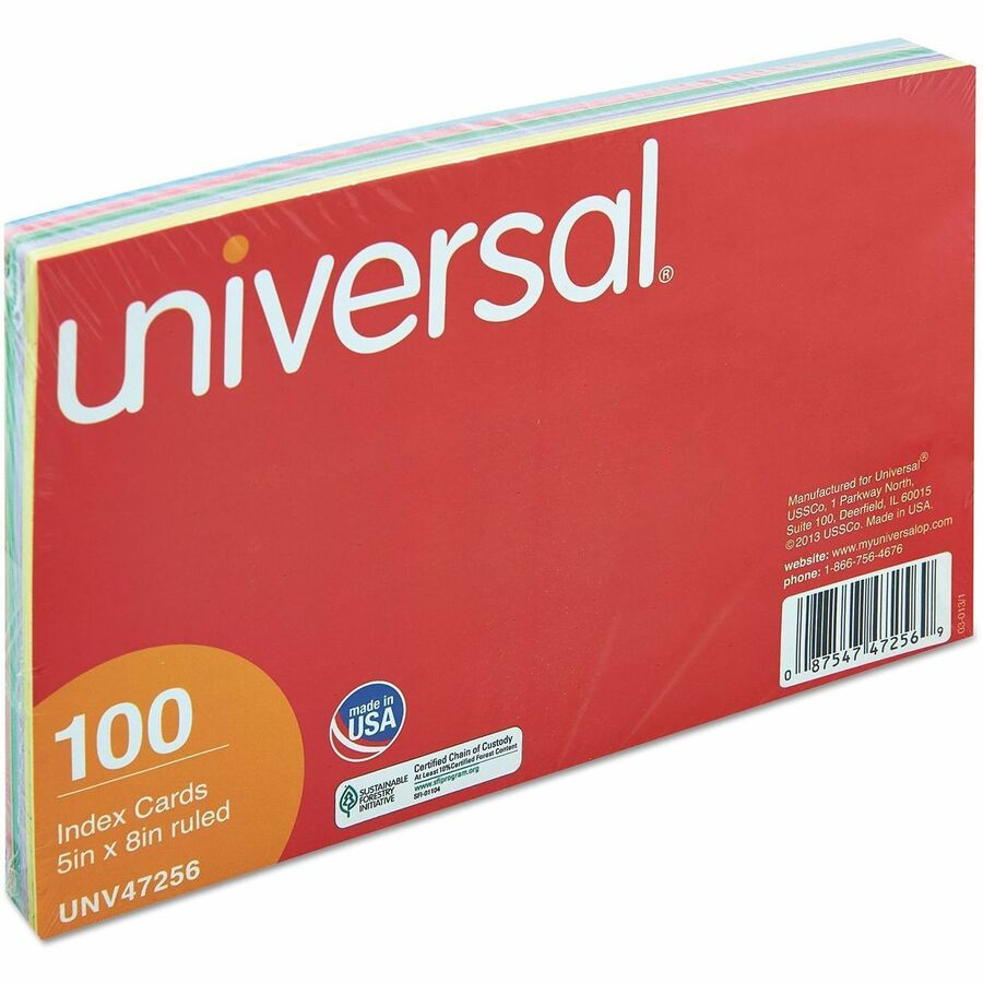 5" Width x 8" LengthRecycled - Ruled - 100 / Pack
