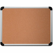 Universal Bulletin Board - 24" Board Height x 36" Board Width - Tan Cork Surface - Self-healing - Satin Aluminum Frame - 1 Each