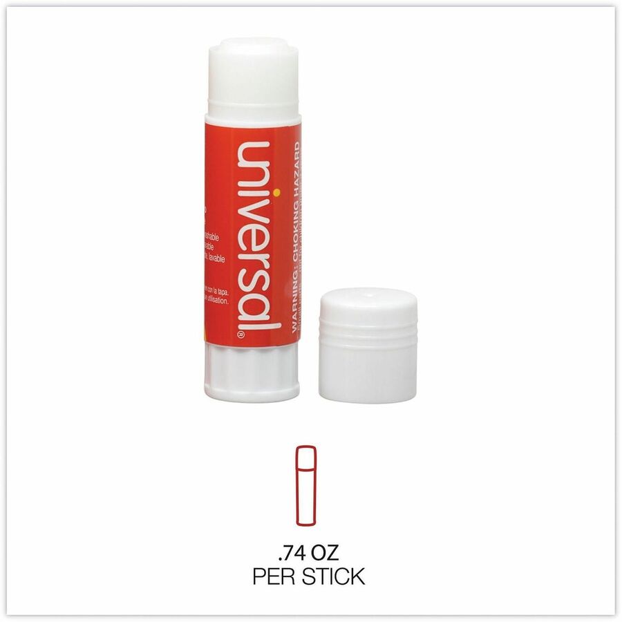 Universal Glue Stick - 0.74 oz - Clear - 12 / Pack